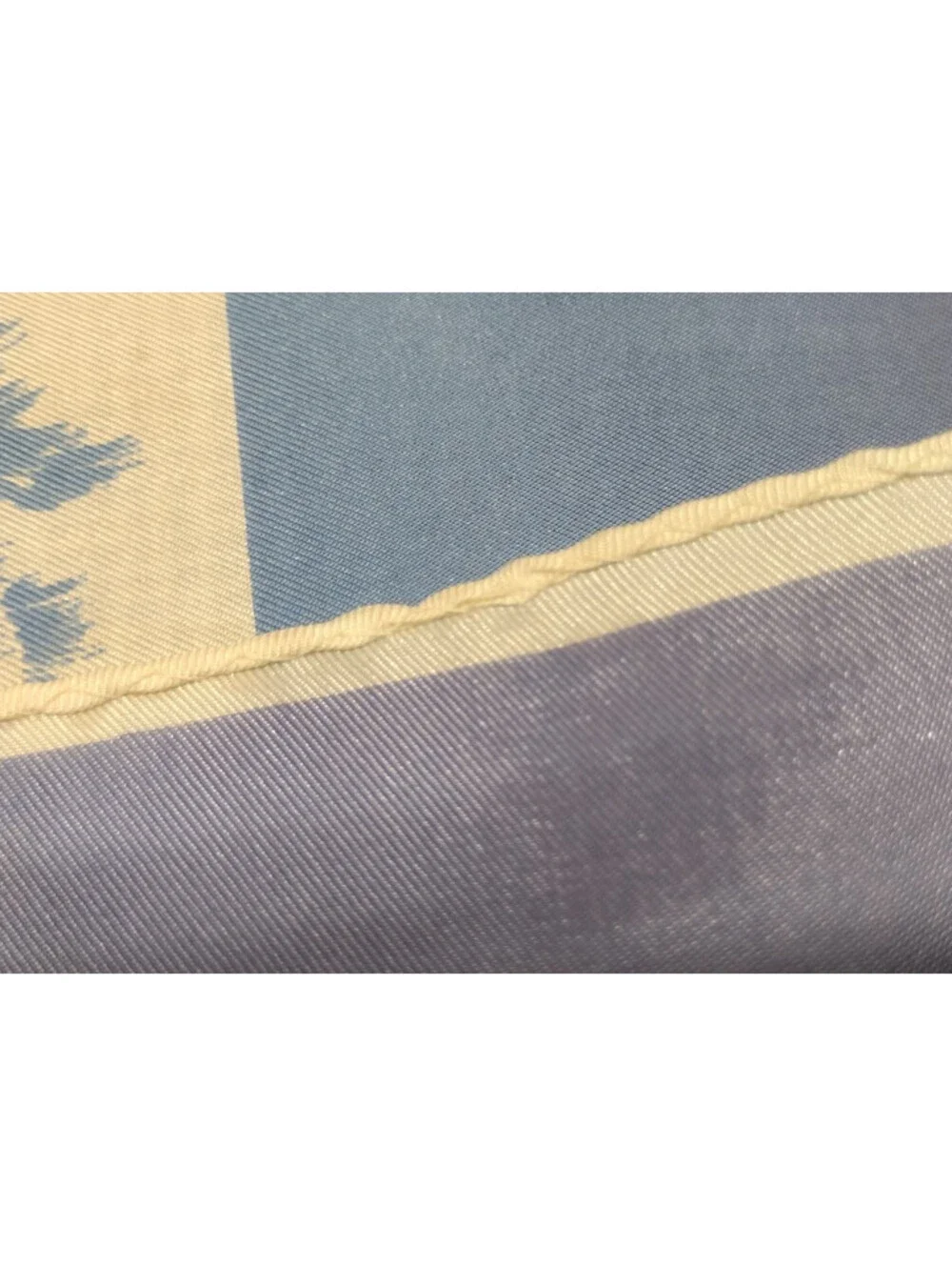 Vintage 1950s Satin Large Scarf LES PONTS DE PARIS FRANCE Acetate Periwinkle 60s